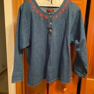 Denim Long-Sleeve Top